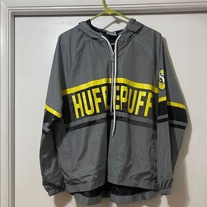 Harry Potter huffle puff Black and Gray windbreaker jacket  size extra large